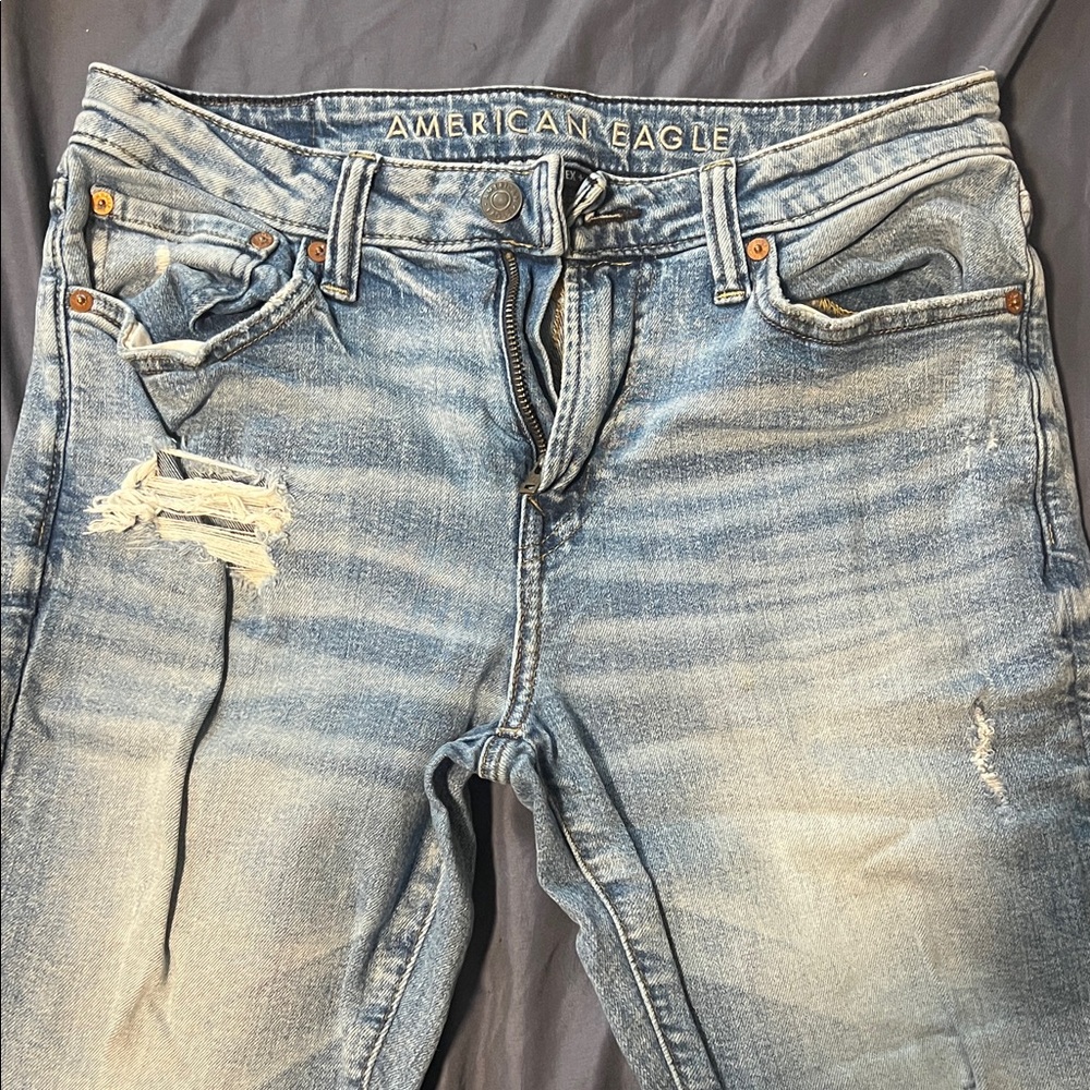 American Eagle Outfitters Distressed Blue Men's Skinny Jeans